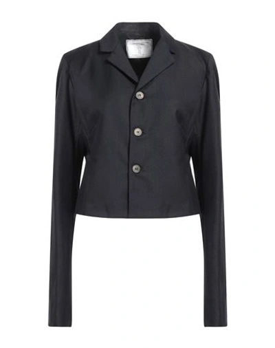 Société Anonyme Woman Blazer Navy Size 10 Wool In Navy Blue