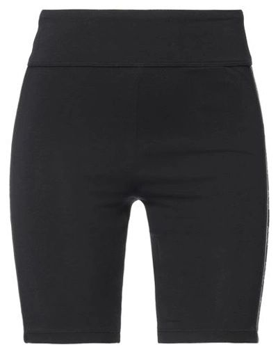Guess Woman Leggings Black Size L Cotton, Recycled Polyester, Elastane