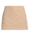 Vicolo Woman Mini Skirt Beige Size Xs Acetate, Viscose