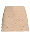 Vicolo Woman Mini Skirt Beige Size L Acetate, Viscose In Beige