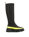Pollini Woman Knee Boots Steel Grey Size 11 Soft Leather In Grey