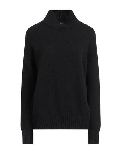 Aragona Woman Turtleneck Black Size 8 Cashmere In Black