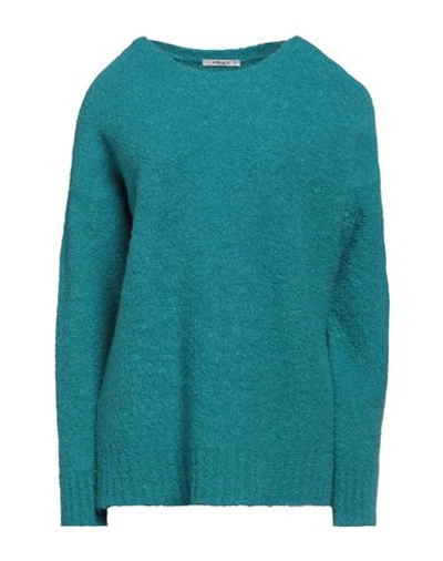 Kangra Woman Sweater Turquoise Size S Alpaca Wool, Wool, Silk, Polyamide In Blue