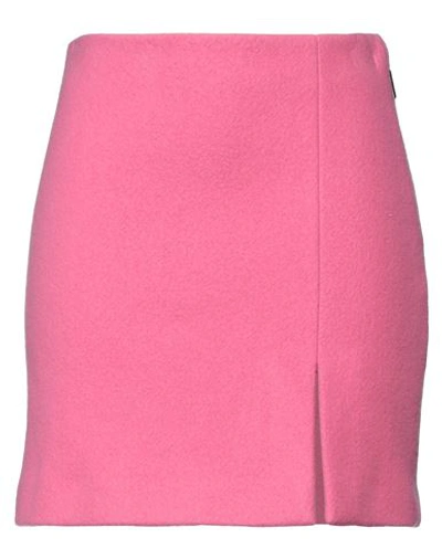 MSGM MSGM WOMAN MINI SKIRT PINK SIZE 8 VIRGIN WOOL, POLYAMIDE