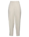 BRUNELLO CUCINELLI BRUNELLO CUCINELLI WOMAN PANTS BEIGE SIZE 16 VISCOSE, VIRGIN WOOL, ECOBRASS