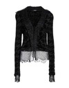 BALMAIN BALMAIN WOMAN BLAZER BLACK SIZE 8 VISCOSE, POLYAMIDE, POLYESTER