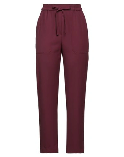 Etro Woman Pants Burgundy Size 8 Virgin Wool, Recycled Polyacrylic In Red