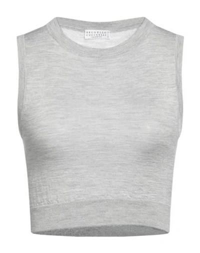 Brunello Cucinelli Woman Top Light Grey Size Xs Cashmere, Silk In Grey
