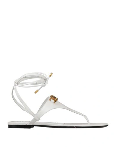 Valentino Garavani Woman Toe Strap Sandals White Size 9 Soft Leather