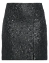 Msgm Woman Mini Skirt Black Size 8 Polyester, Cotton, Polyamide, Metallic Fiber