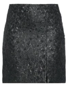 Msgm Woman Mini Skirt Black Size 8 Polyester, Cotton, Polyamide, Metallic Fiber In Black