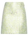 Msgm Woman Mini Skirt Pastel Yellow Size 8 Polyester, Cotton, Polyamide, Metallic Fiber