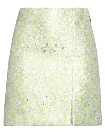 Msgm Woman Mini Skirt Pastel Yellow Size 8 Polyester, Cotton, Polyamide, Metallic Fiber