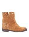 Gaia Shoes Woman Ankle Boots Tan Size 9 Soft Leather In Brown