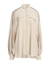 Brunello Cucinelli Woman Shirt Beige Size M Silk, Ecobrass