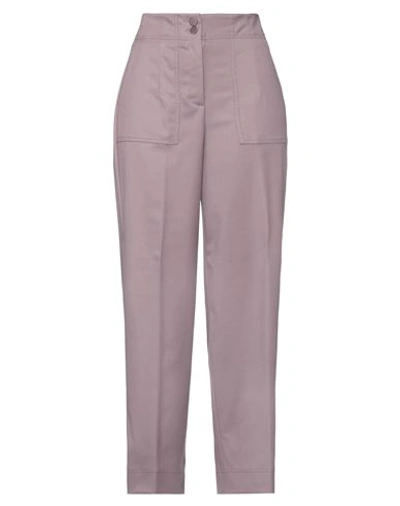 Sfizio Studio Woman Pants Lilac Size 8 Polyester, Viscose, Elastane, Acetate In Purple