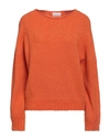Scaglione Woman Sweater Orange Size L Merino Wool, Recycled Cashmere, Polyamide