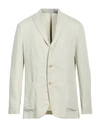 Boglioli Man Suit Jacket Cream Size 42 Linen In White