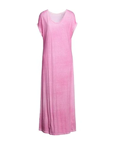 Majestic Filatures Woman Maxi Dress Pink Size 1 Linen, Elastane