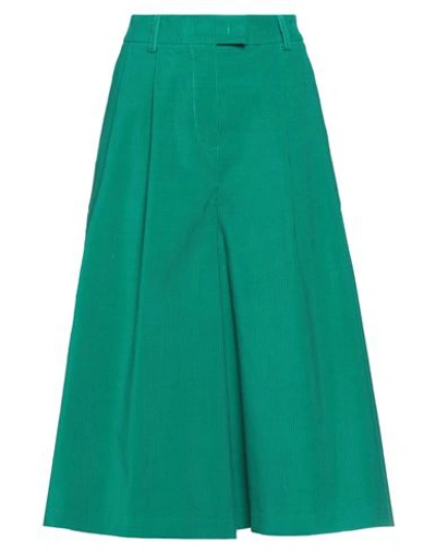 Sfizio Woman Cropped Pants Emerald Green Size 0 Cotton, Elastane