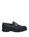 Doucal's Man Loafers Midnight Blue Size 9 Soft Leather In Black