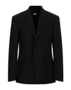 Msgm Man Blazer Black Size 40 Virgin Wool, Elastane