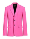 Msgm Man Suit Jacket Fuchsia Size 36 Virgin Wool, Elastane In Pink