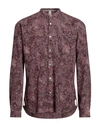 Dnl Man Shirt Burgundy Size 16 Cotton In Red