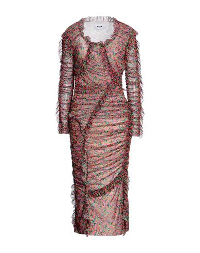 Msgm Woman Midi Dress Fuchsia Size 6 Polyamide, Elastane In Pink
