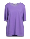Barbara Lohmann Woman Sweater Purple Size 16 Cashmere