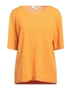 Barbara Lohmann Woman Sweater Orange Size 16 Cashmere