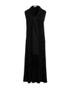 Jil Sander Draped Scarf Midi Dress In Black
