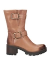 Paola Ferri Woman Ankle Boots Brown Size 7 Soft Leather In Brown