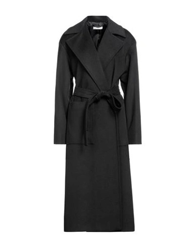 Maria Vittoria Paolillo Mvp Woman Coat Black Size 6 Polyester, Viscose, Elastane