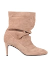 Bibi Lou Woman Ankle Boots Light Brown Size 8 Soft Leather In Beige