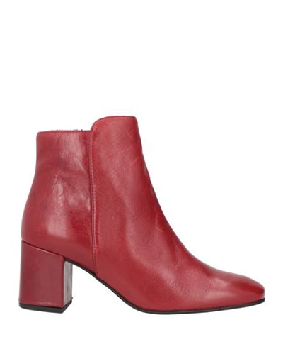 Paola Ferri Woman Ankle Boots Brick Red Size 11 Soft Leather