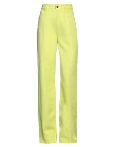 Liu •jo Woman Pants Acid Green Size 29 Lyocell, Cotton