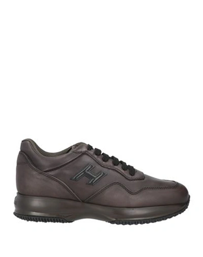 Hogan Man Sneakers Dark Brown Size 11 Soft Leather