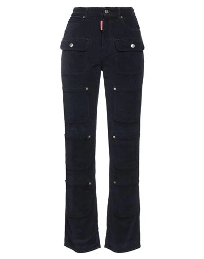 Dsquared2 Woman Pants Midnight Blue Size 2 Cotton, Elastane In Blue