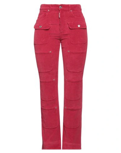 Dsquared2 Woman Pants Magenta Size 4 Cotton, Elastane