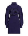 Giulia N Woman Turtleneck Dark Purple Size M Merino Wool, Acrylic