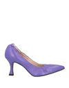 Elena Del Chio Woman Pumps Purple Size 6 Soft Leather