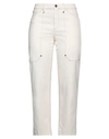 Brunello Cucinelli Woman Denim Pants Beige Size 6 Cotton, Elastane, Brass In White