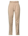 Sfizio Studio Woman Pants Camel Size 4 Polyester, Viscose, Elastane In Beige