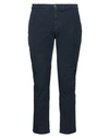 40weft Man Pants Navy Size 28 Cotton, Elastane In Navy Blue