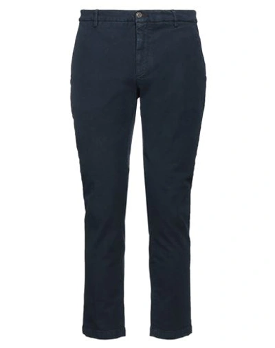 40weft Man Pants Navy Size 28 Cotton, Elastane In Navy Blue