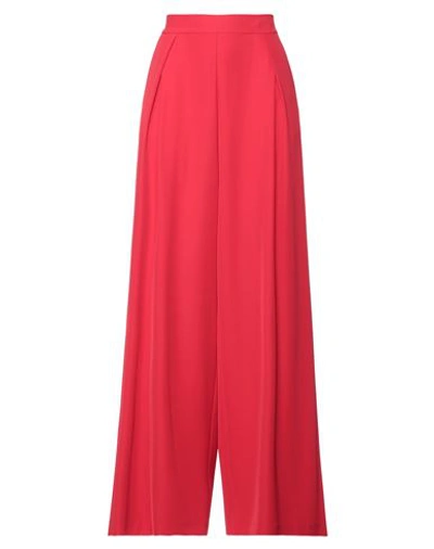 Suoli Woman Pants Red Size 2 Polyester, Elastane