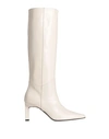 Suoli Woman Knee Boots Ivory Size 11 Soft Leather In White