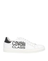 Cavalli Class Man Sneakers White Size 9 Calfskin In White