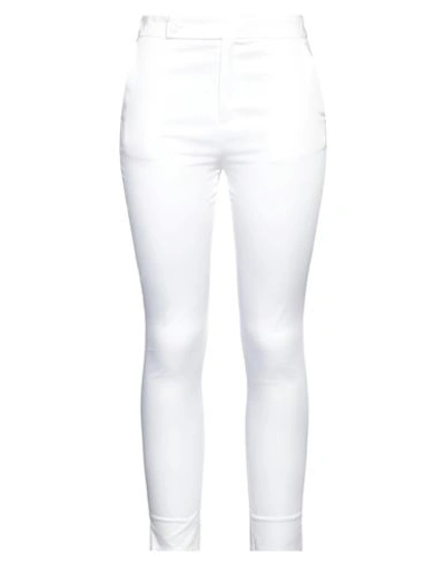 Eleonora Stasi Woman Pants White Size 12 Cotton, Elastane